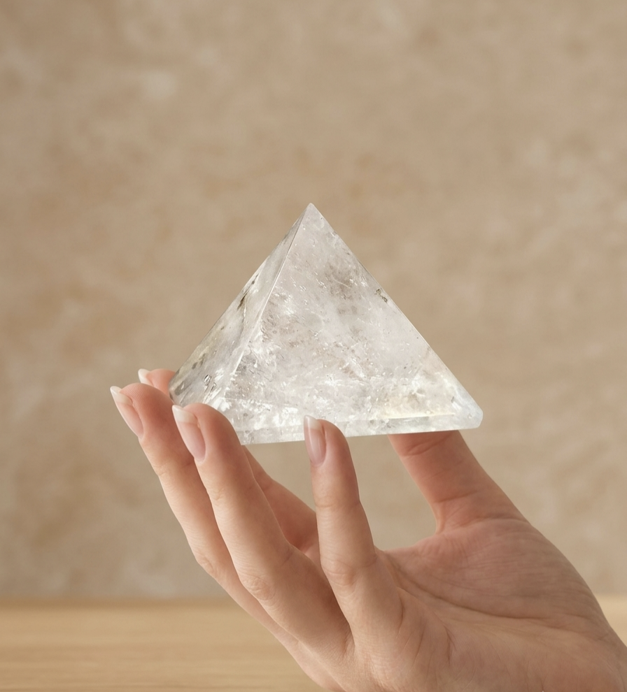 Pirâmide Quartzo Cristal (50x50mm)