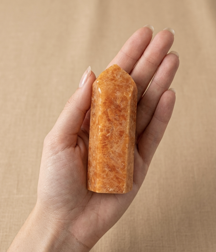 Ponta Polida Calcite Laranja extra 12 cms