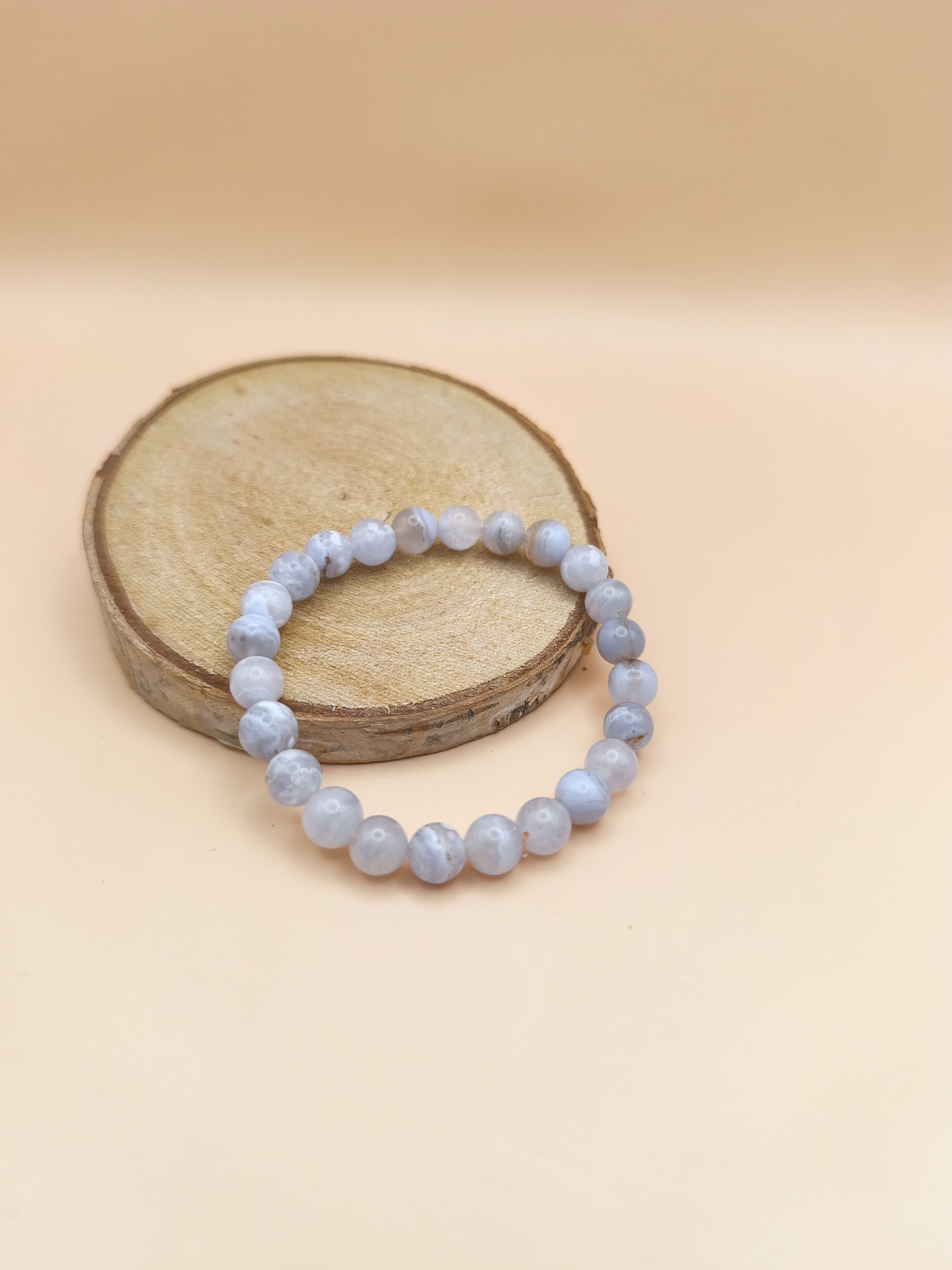 Pulseira Calcedônia Azul 8mm