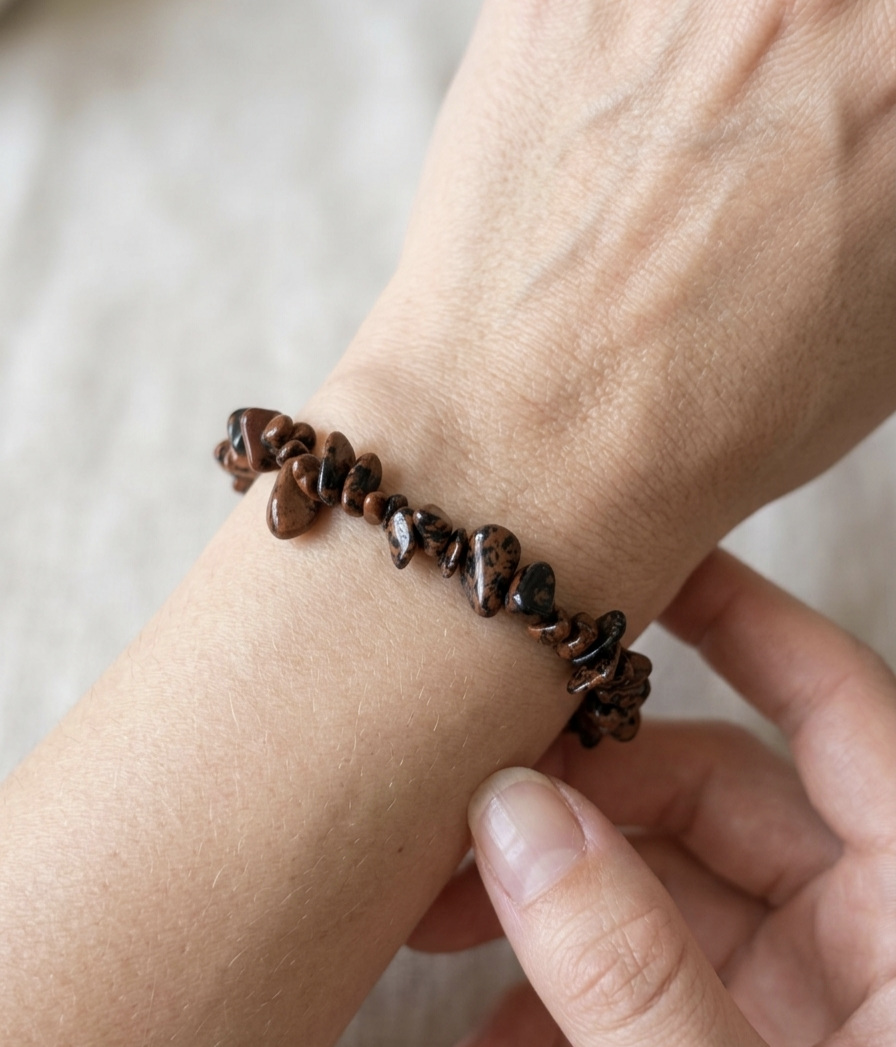 Pulseira Jaspe Caoba (Mogno) chips