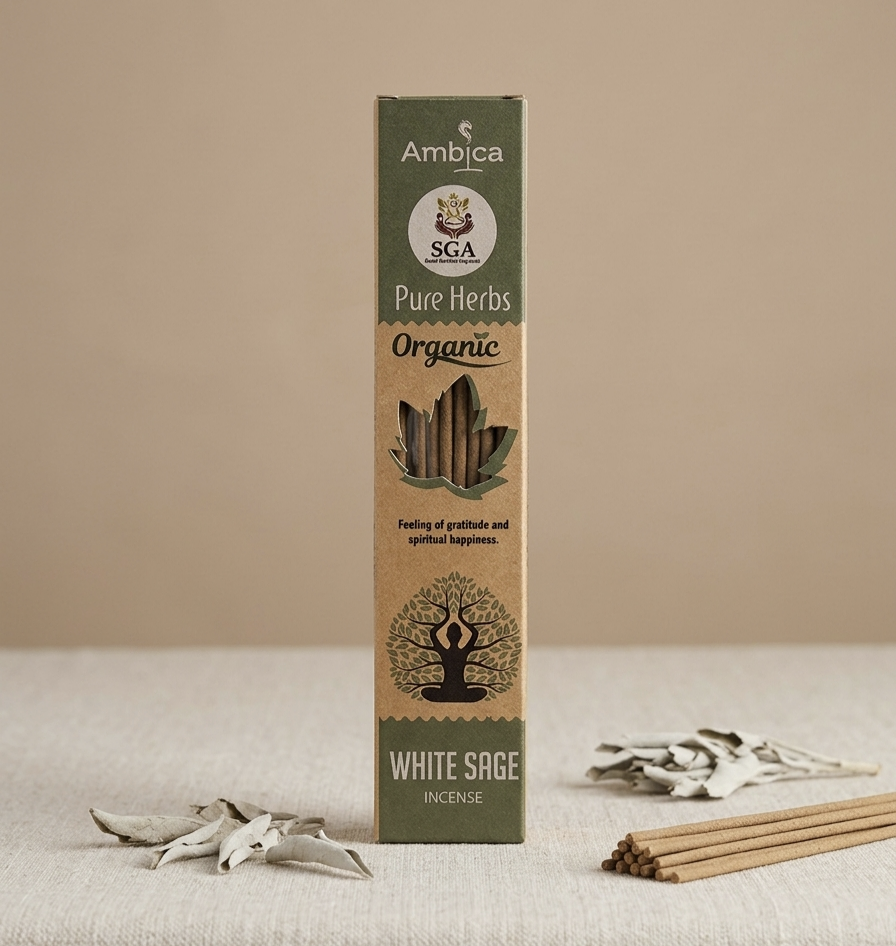 Incenso Pure Herbs Orgânico de Sálvia Branca