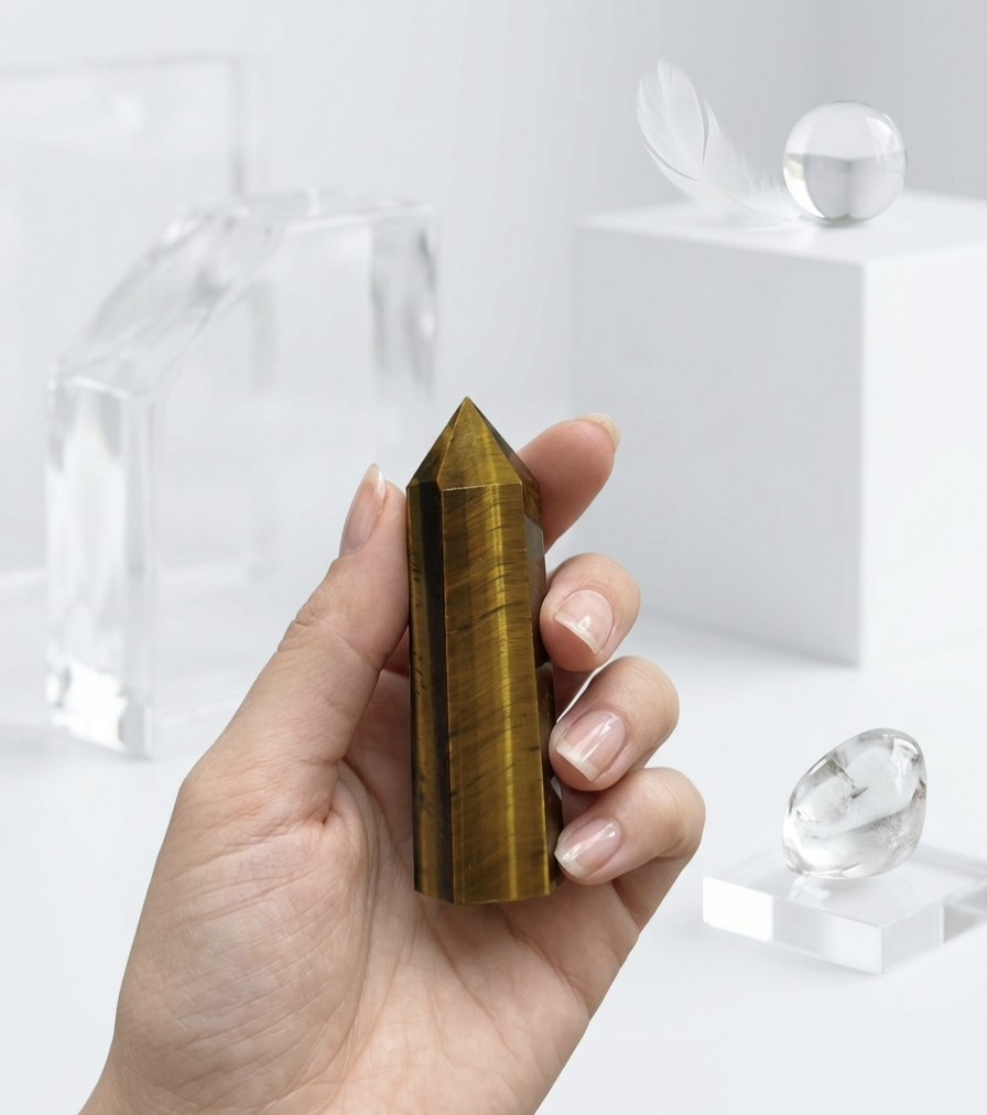 Ponta polida Olho de Tigre 7/8 cms