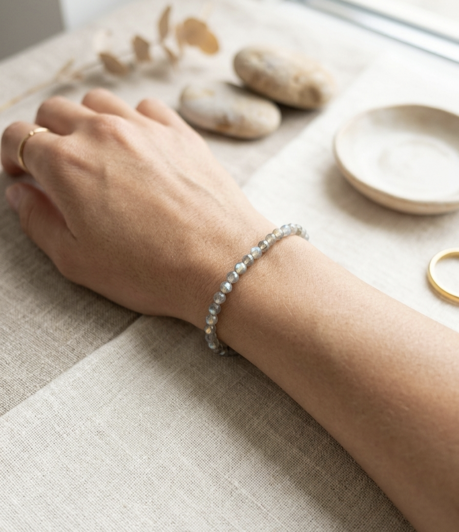 Pulseira Labradorite multifacetada 4mm