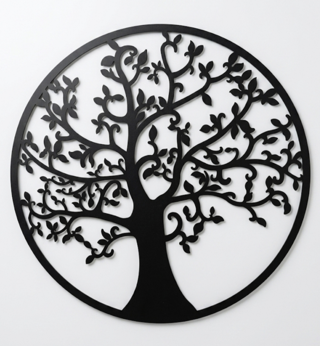 Arvore Vida Parede (metal cor preto) 1 metro