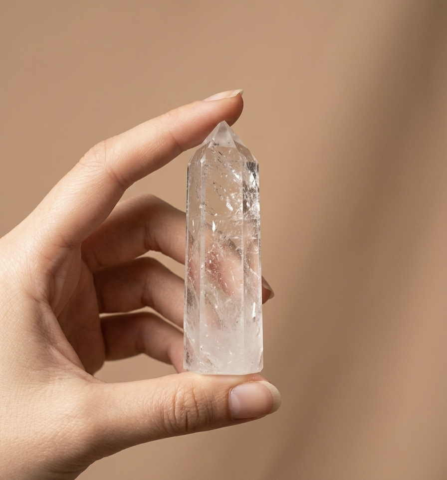 Ponta Polida Quartzo Cristal 9/10 cms