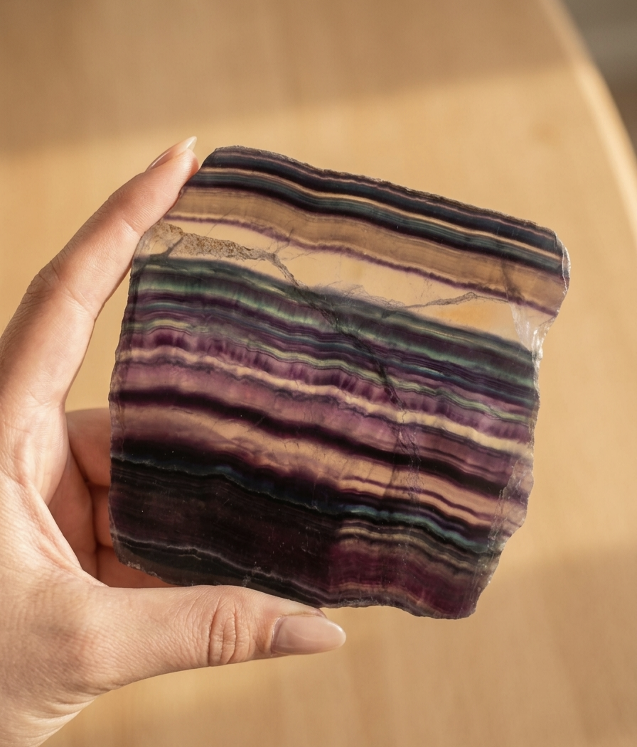 Fatia Fluorite Arco Íris (13x13cms)