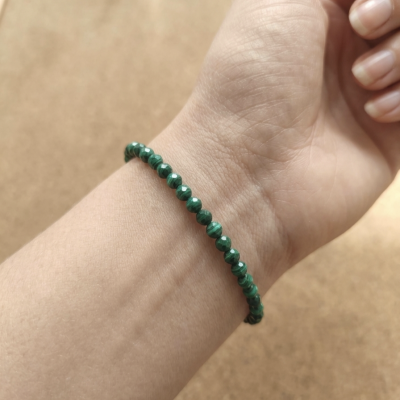 Pulseira Malaquite multifacetada 4mm