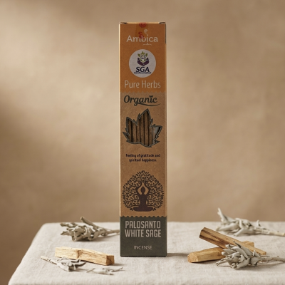Incenso Pure Herbs Orgânico de Pau Santo e Sálvia Branca