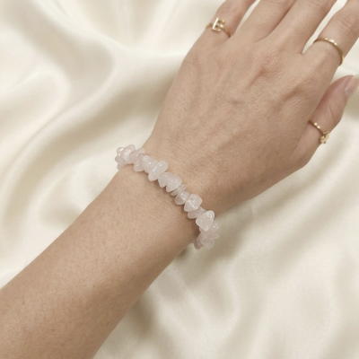 Pulseira quartzo rosa chips