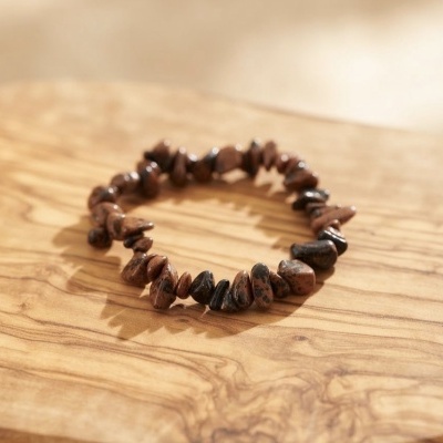 Pulseira Jaspe Caoba (Mogno) chips