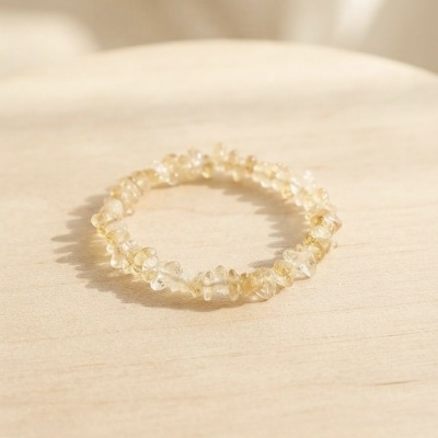Pulseira Citrino chips (Ametista aquecida)