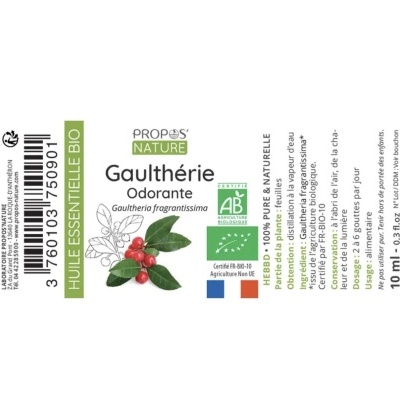 Óleo Essencial Gaultheria Fragantissima Bio 10ml