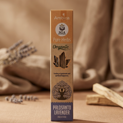 Incenso Pure Herbs Orgânico de Pau Santo e Lavanda