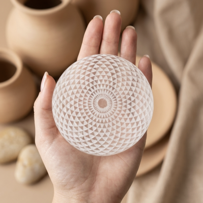 Base de Selenite Mandala 10 cms