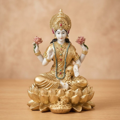 Imagem Deusa Lakshmi 15x13x21 cms