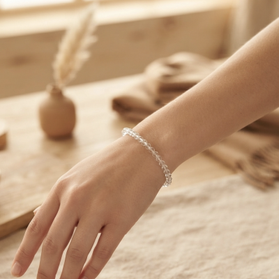 Pulseira multifacetada Quartzo Cristal 4mm
