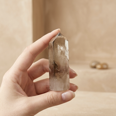 Ponta Polida Quartzo Fumado (80/100g)