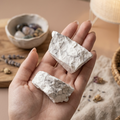 Howlite Branca bruto (4cms)