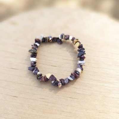 Pulseira Jaspe Mookaite chips