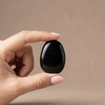 Obsidiana Preta laminada polida