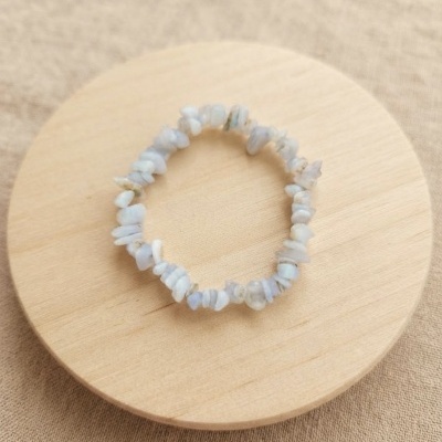 Pulseira Calcedônia Azul chips