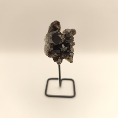 Drusa de quartzo fumado com suporte