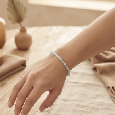Pulseira multifacetada Amazonite 4mm