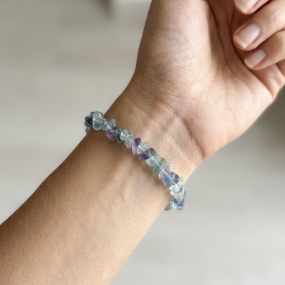Pulseira Fluorite Arco Íris chips