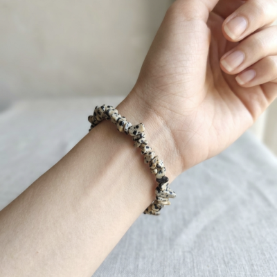 Pulseira Jaspe Dálmata chips