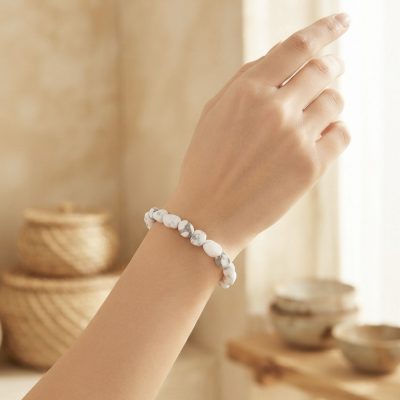 Pulseira Howlite Branca