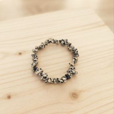 Pulseira Jaspe Dálmata chips