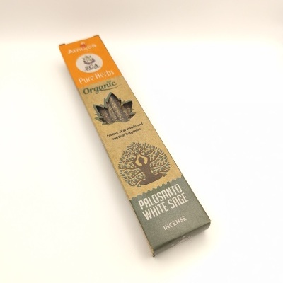 Incenso Pure Herbs Orgânico de Pau Santo e Sálvia Branca