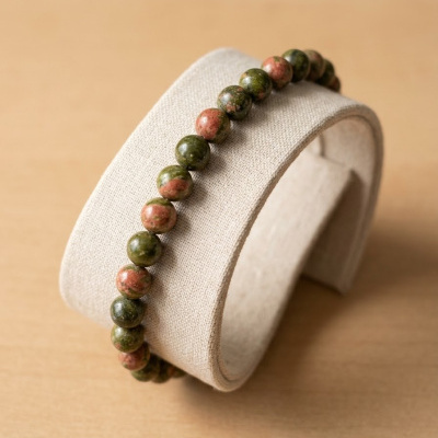 Pulseira de Unakite Natural | Equilíbrio e Visão Espiritual  8mm