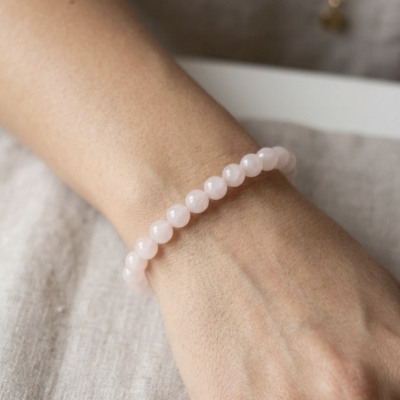 Pulseira de Quartzo Rosa 8mm