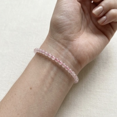 Pulseira Quartzo Rosa 4mm