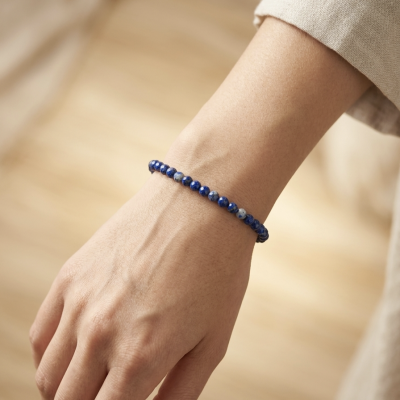 Pulseira Lapis Lazuli multifacetada 4mm