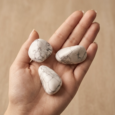 Howlite Branca Rolada 2.5/3 cms