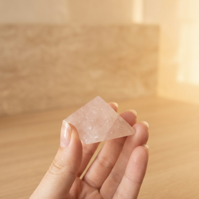 Piramide Quartzo Rosa (40x40mm)