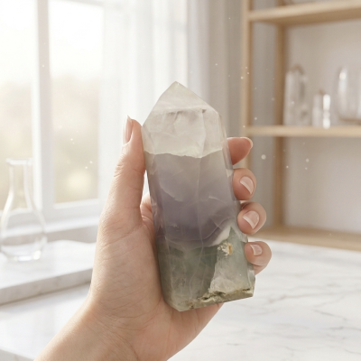 Ponta Polida Fluorite Arco Íris (600g) (13x5 cms)
