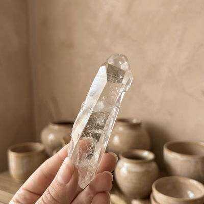 Ponta de Quartzo Cristal Lemuriano Lazer  (9 cms)