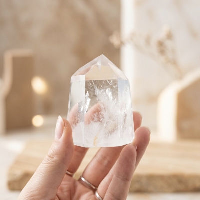 Ponta Polida Quartzo Cristal (150/175g) 6 a 7 cms