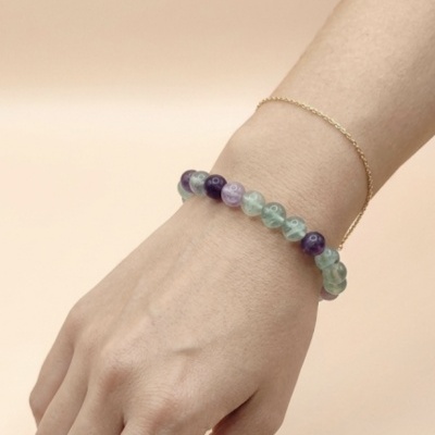 Pulseira Fluorite Arco Íris 8mm