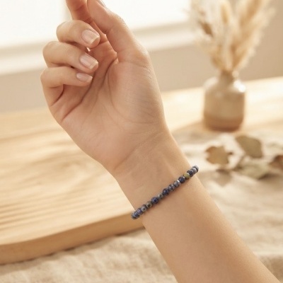 Pulseira multifacetada Sodalite 4mm