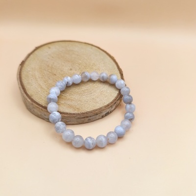 Pulseira Calcedônia Azul 8mm