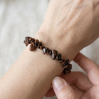 Pulseira Jaspe Caoba (Mogno) chips