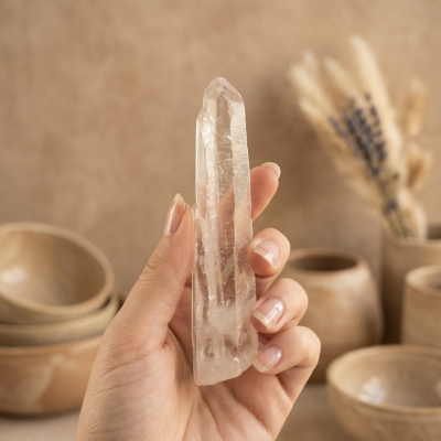 Ponta de Quartzo Cristal Lemuriano Lazer  (11 cms)