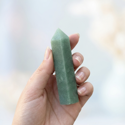Ponta Polida Quartzo Verde 9cms
