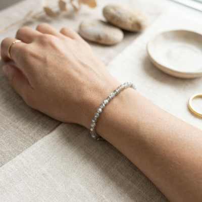 Pulseira Labradorite multifacetada 4mm
