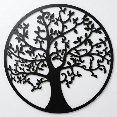 Arvore Vida Parede (metal cor preto) 1 metro