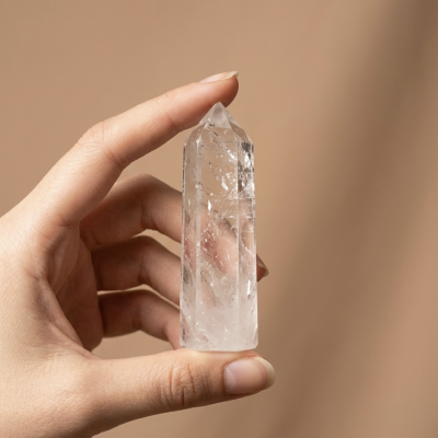 Ponta Polida Quartzo Cristal 9/10 cms